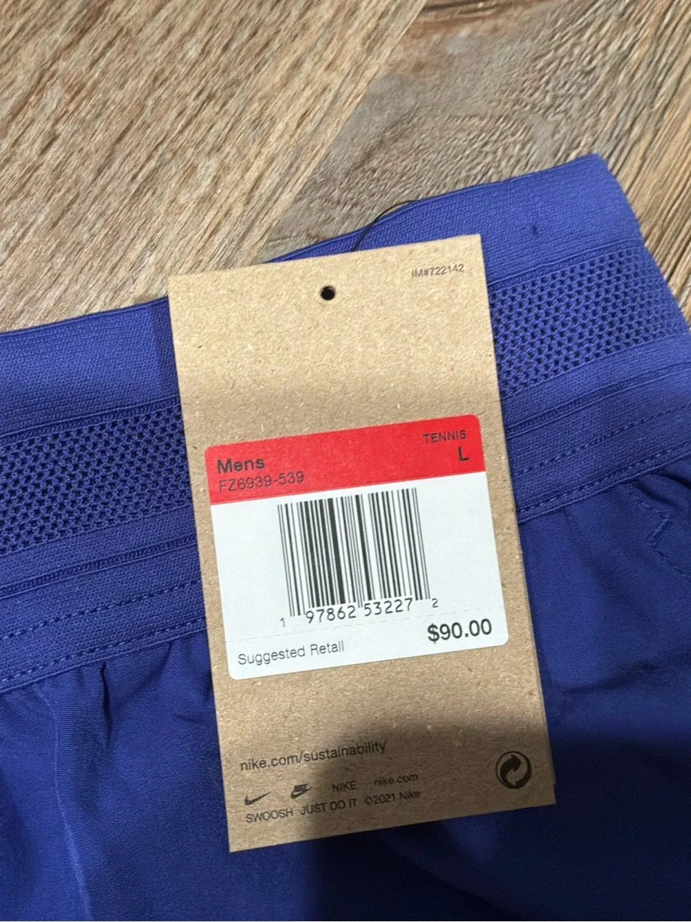 New Nike Court Advantage Slam Dri-Fit 6” Tennis Shorts FZ6939-539 Sz L